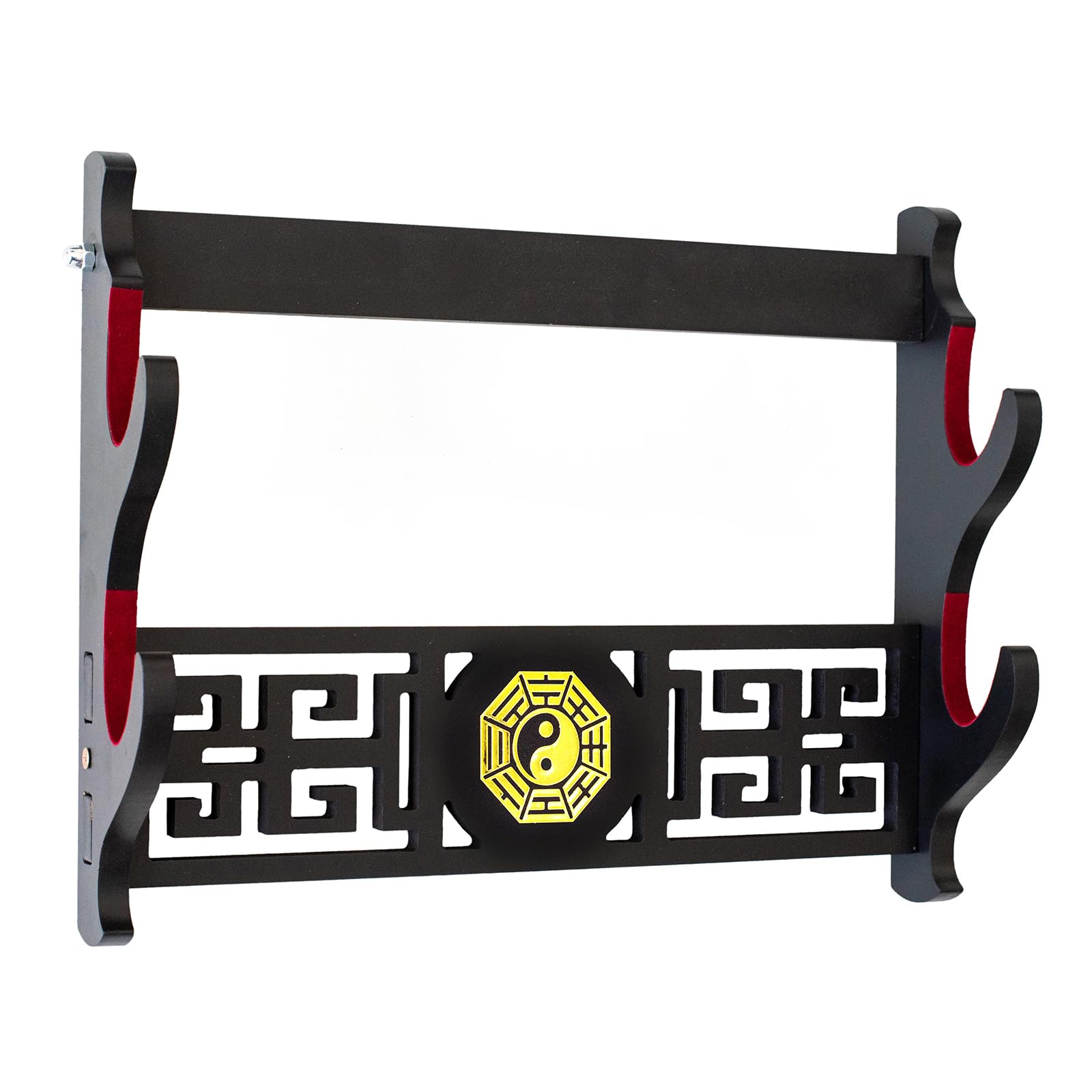 FOXSMZZ Katana Sword Holder Wall Mount Samurai Sword Frame Display Frame Red Velvet China 1-Layer Bagua Style (2-Layer)