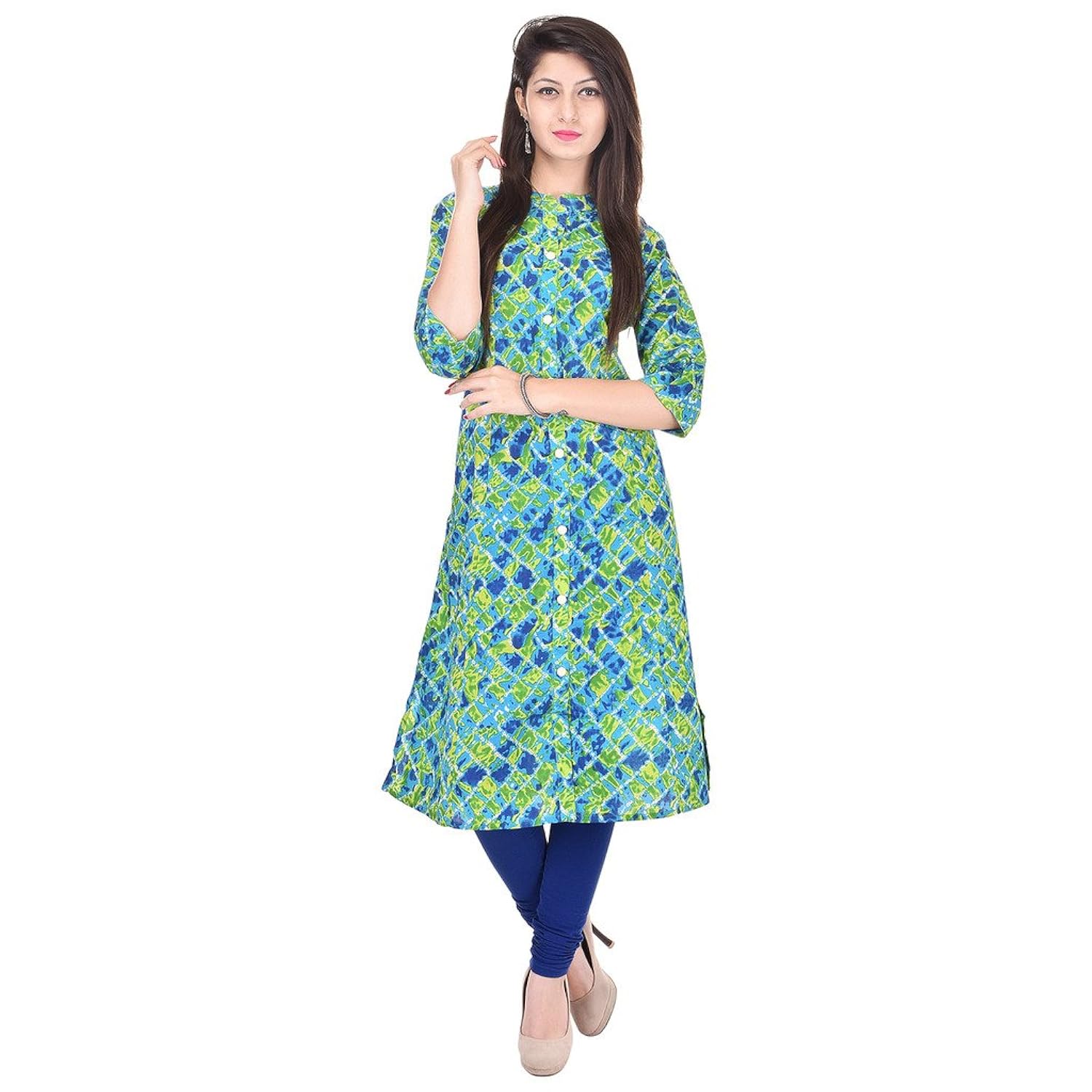 palakh women's cotton straight printed kurti(multicolor)