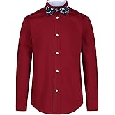 Tommy Hilfiger Boys' Long Sleeve Dress Shirt with Bow Tie, Collared Button-Down with Cuff Sleeves