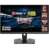 MSI QHD Rapid-IPS Quantum DOT Gaming Non-Glare Super Narrow Bezel 1ms 2560 x 1440 165Hz Refresh Rate Adjustable Arm G-Sync Co