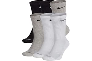Nike Men's Everyday Plus Cushion Crew Socks (Large, Multi)