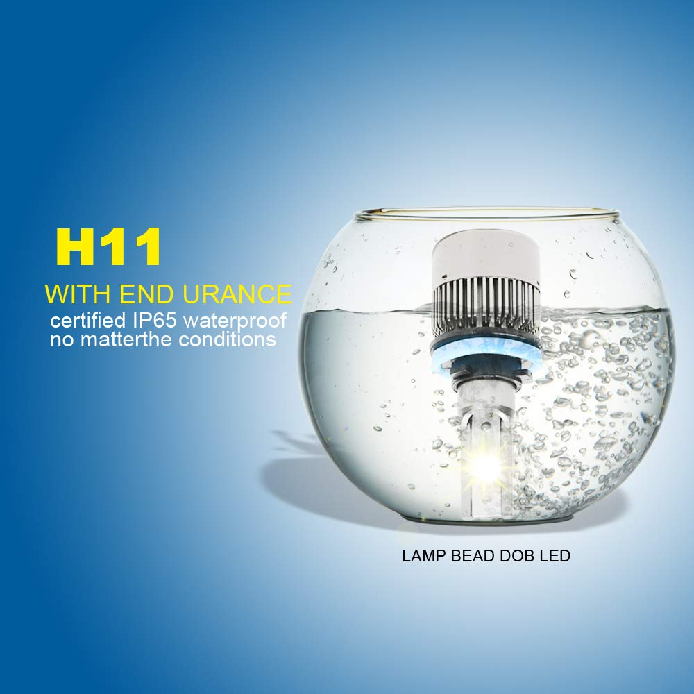 GULA WAY H11/H9/H8 LED Headlight Bulb,60W 6500K 8000Lumens DOB Chip Headlights 2 Year Warranty