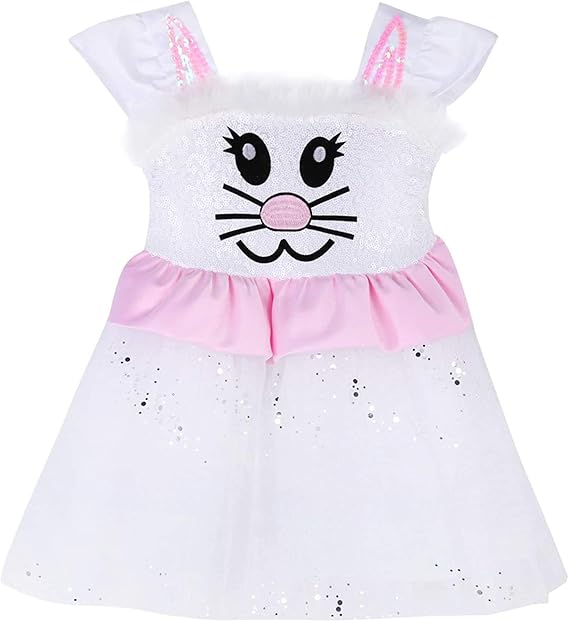 Eghunooze Baby Girls Easter Bunny Dress Tutu Tulle Dress Sequins