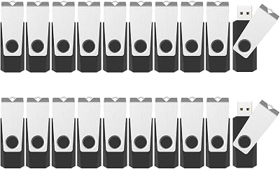 KEXIN 20 Pack 8GB USB Flash Drives USB 2.0 Memory Stick Swivel
