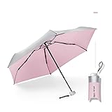 Flat Mini Umbrella Women Titanium Silver Sun
