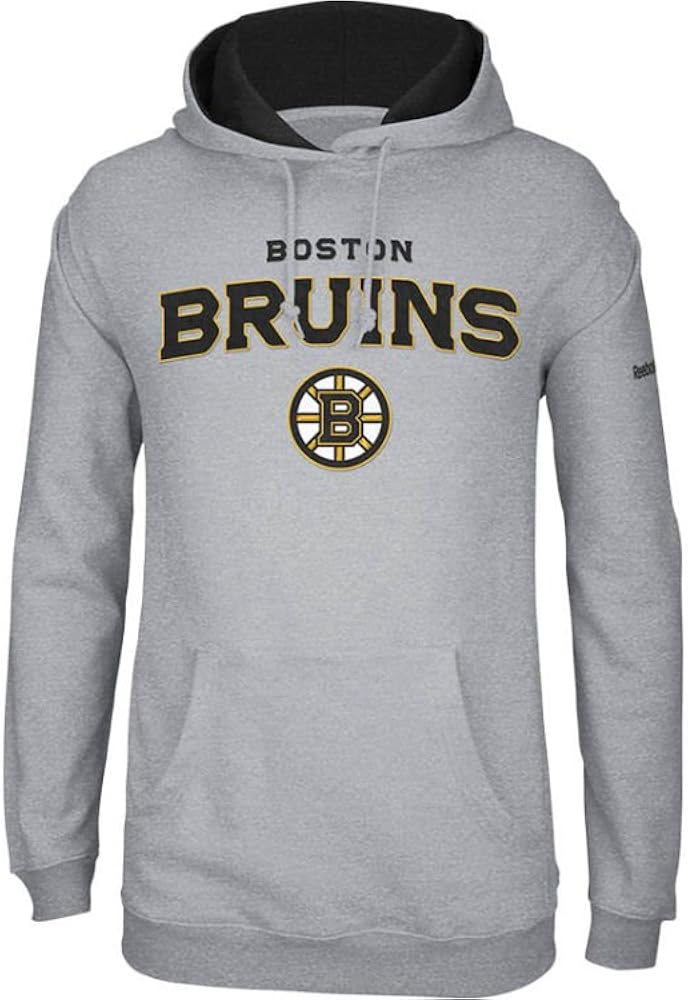 Reebok Boston Bruins NHL Playbook Hooded Sweatshirt Gray