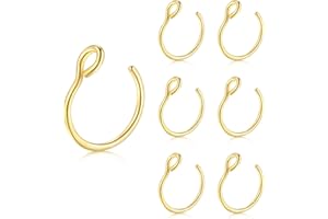 QWALIT Fake Lip Piercing Fake Lip Ring Fake Nose Ring Fake Snake Bites Fake Nose Piercing Faux Lip Rings Fake Snake Bite Piercing Clip Lip Ring Ear Cuff Earrings