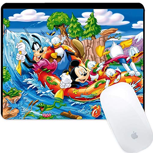 DISNEY COLLECTION Square Round Mouse Pad Mickey Mouse Donald Duck and Gofy Sailing On The River Desktop Wallpaper HD Download Free Light Slim Cartoon Cute Skid Proof Office Gaming Home Light Weight