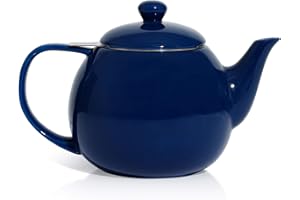 Sweese 221.103 Teapot, Porcelain Tea Pot with Stainless Steel Infuser, Blooming & Loose Leaf Teapot - 27ounce, Navy