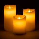 CHRISTOW Flameless LED Candles Set of 3 Real Wax Flickering Flame view 3