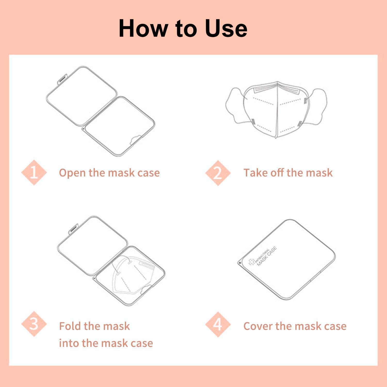 4 PACK Mask Storage Box Portable Mask Case Hygiene Storage Bag Masks Organizer for Recyclable Face Mask Holder Container Keeper: Home Improvement