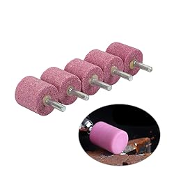 WenFo 5Pc Red 1/4" Shank Corundum Grinding Head