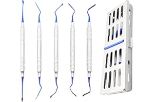 ARTMAN INSTRUMENTS Vista Tunneling Procedure Kit – 5 Pcs Blue Plasma Coated Dental Instruments for Periodontic Gum Repositioning in Stainless Steel Cassette