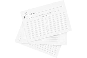 GardenCity Recipe Cards, 4x6 Recipe Cards for Bridal Shower and Weddings, Double-Sided, 50 Pack, Minimalist