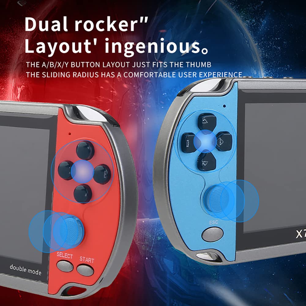 DREAMHAX X7 Plus Handheld Game Console , Preload 10000 Games Portable Video Games Support HDMI Output & Double Player Classic Arcade Retro Game Player (4.3