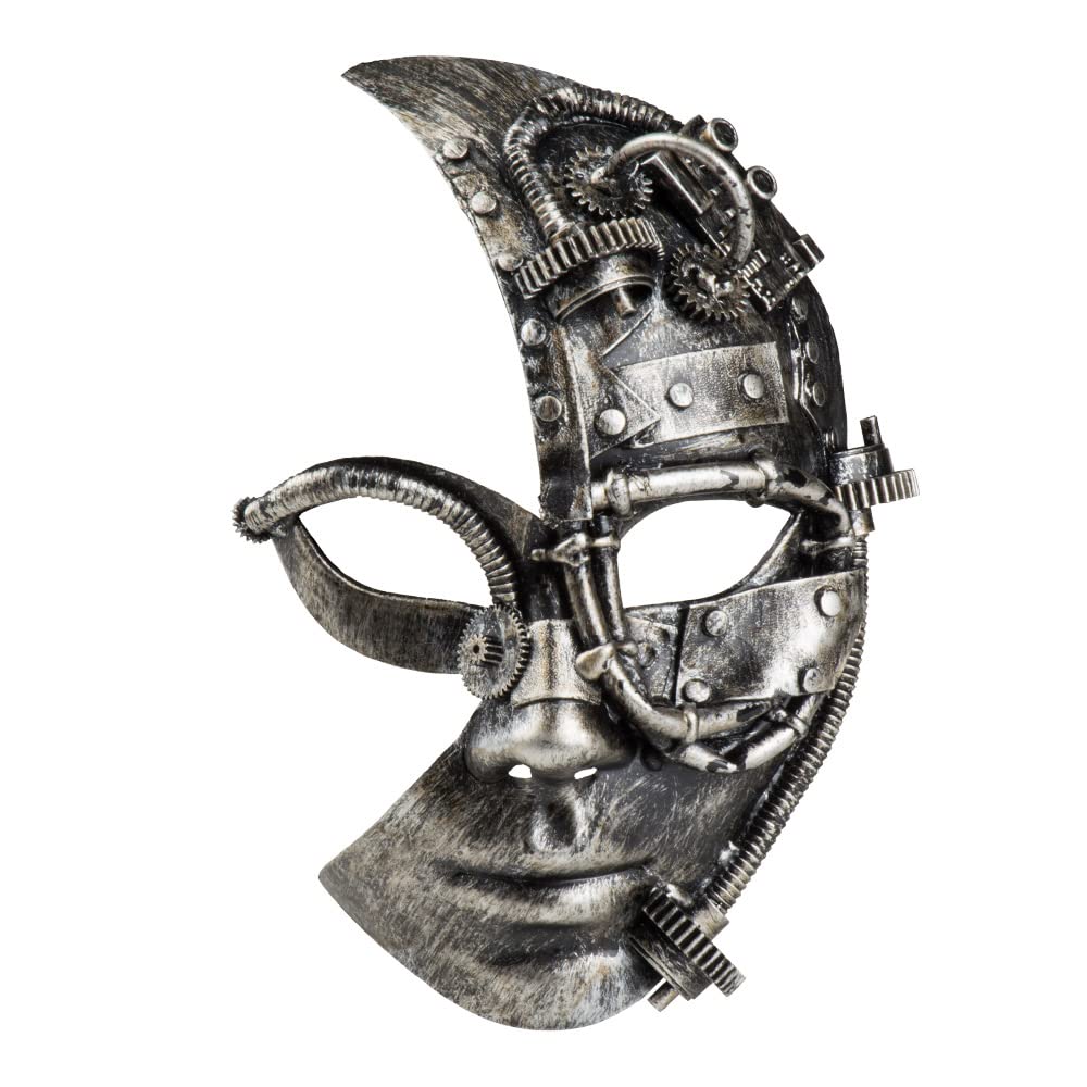Boland Half Mask Robot Steampunk for Women - Multi-Coloured Design - Perfect for Costume Parties, Cosplay, and Themed Events