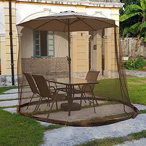 Tanxianzhe 9ft Umbrella Mosquito Netting Outdoor Patio Polyester Mesh