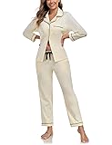 COLORFULLEAF Women's 100% Cotton Long Sleeve Pajama