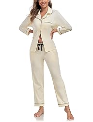 COLORFULLEAF Women's 100% Cotton Long Sleeve Pajama