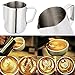 Milk Frothing Pitcher, Steaming Pitcher Food Grade Stainless Steel with Dual Side Measurement for Latte Coffee Arts, Espresso Machines, 12 Oz (350 ml)