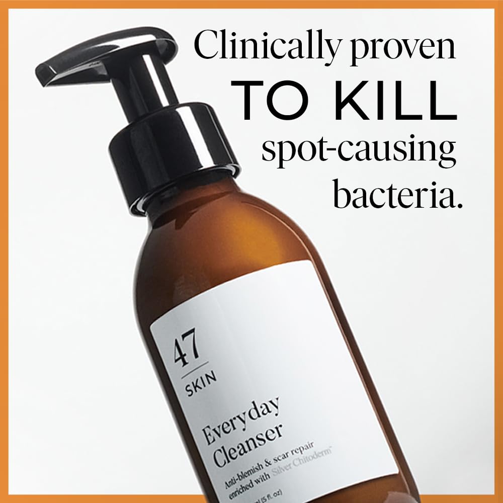 47 Skin Daily Maintenance Skin Care Kit Bundle | Featuring Daily Moisturiser, Anti Blemish Serum and Everyday Cleanser | Contains Silver Chitoderm | Hydrating, Suitable for all Skin Types