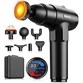 Massage Gun with Heat Massager Deep Tissue Muscle Massager Gifts for Men | Back Massager for Pain Relief Percussion Handheld Massager FSA Eligible HSA Birthday Gifts for Him Silent Carrying case
