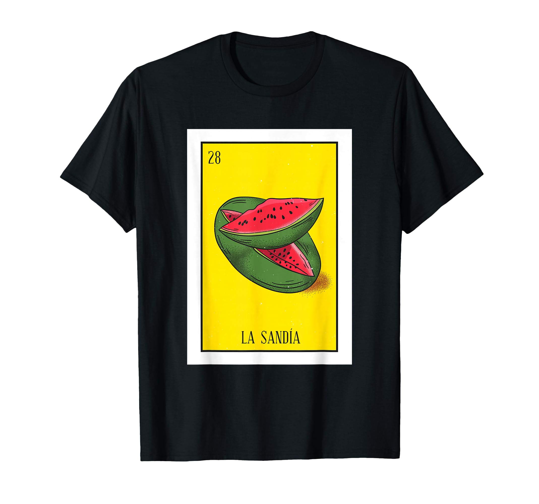 Photo 1 of stock photo for reference - La Sandia Lottery Gift Watermelon Card Mexican Lottery T-Shirt