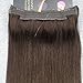 Moresoo Flip on Hair Extensions Halo Human Hair 18 Inch Darkest Brown 80 Grams Wire Hair Extensions Human Hair #2 Hair Extensions Remy Human Hair