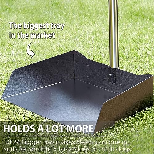 Meegood Dog Poop Trash Can for Outdoors with Pooper Scooper, 15L/4Gallon Dog Waste Trash Can with Lid and Removable Inner Waste Bin, Sturdy Rake & Poop Scooper for Dogs (Extra Free 75pcs Poop Bags)