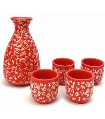 Amazon.com | JapanBargain, Porcelain Sake Set Sake Bottle and Sake