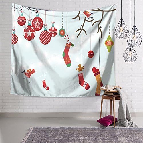 YIWINNER Christmas Tapestry Festival Wall Hanging Tablecloth Home Decor Holiday Gift (50''X60'', A)