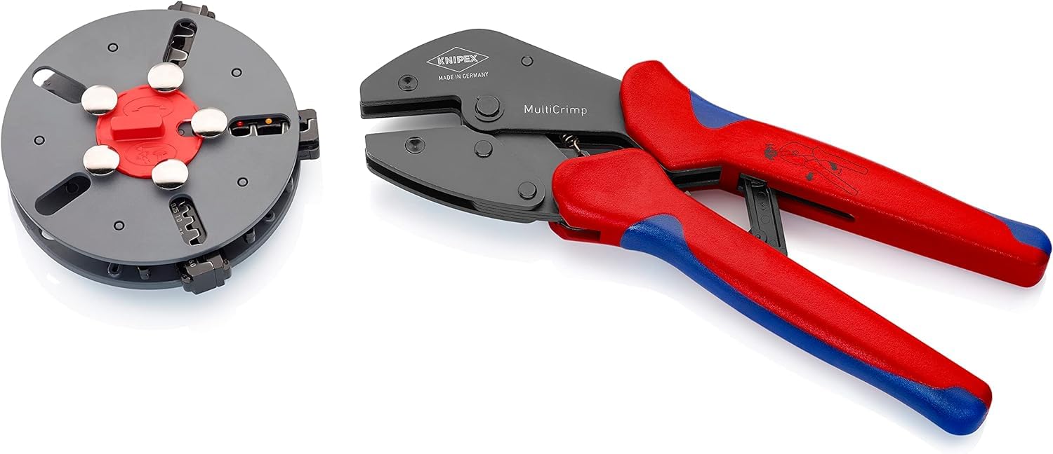 KNIPEX Multicrimp Crimping Pliers with Changer Magazine with Multi-Component Handles 250 mm, 97 33 01