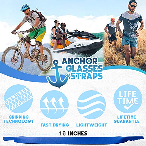 Sunglass Glasses Strap - 2 Pack Sport Eyewear Retainer - Anti Slip Fast Drying - Fits All (Black) - Thumbnail 3