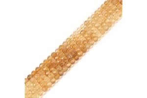 JUSTINSTONES Citrine 4mm Faceted Round Beads Loose Beads 16 Inch for Jewelry Making Beads