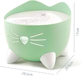 Catit PIXI Drinking Water Fountain for Cats Green Triple Action Filter LED view 3