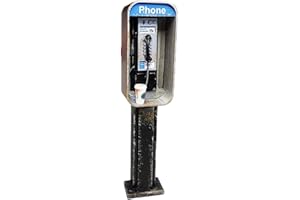DAZANJA Miniature American Payphone in 1:12 Scale, Mini Vintage Style Phone Booth Model Decoration, Suitable for Collection and Scene Building Mini Living Room Furniture Accessories (Payphone)