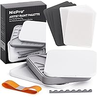 Nicpro Stay Wet Palette for Painting Miniature, Acrylic Paint Palette Tray with Lid, 100PCS Wet Pallet Paper, 4PCS Sponge, Br