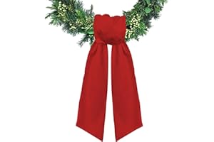 Ftuuo Dark Red Wreath Sash for Front Door Solid Polyester Wreaths Satin Sash Burlap Garland Ribbon Accessories for Wreath Yard Doorway Indoor Outdoor Bow Bridal Shower Home Decor,5.1 x 54.3