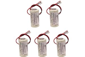 5 Pack 990XCP98000 3V 1800mAh PLC Battery for Schneider PLC 140 Series CPU 990XCP98000 Battery 2/3A Battery