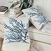 CaliTime-Canvas-Throw-Pillow-Cover-Shell-for-Couch-Sofa-Home-Decoration-Aquarelle-Painting-Print-18-X-18-Inches-Sea-Coral-Tree-Blue-Teal CaliTime Canvas Throw Pillow Cover Shell for Couch Sofa Home Decoration Aquarelle Painting Print 18 X 18 Inches Sea…
