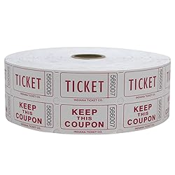 INDIANA TICKET CO. 1,000 Raspberry Raffle Tickets