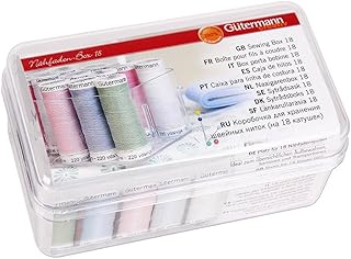 Gütermann G728160 Box für 18 Spulen Nähgarn, Plastik, Farblos