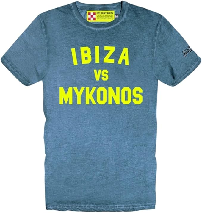 Mc2 Saint Barth T Shirt Uomo Ibiza Vs Mykonos Wyn0001 Ibmy17 17350 Cotone Blu Pe20 S Amazon De Bekleidung