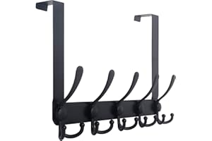WEBI Over The Door Hook Door Hanger Hook Rack with 5 Tri Hooks for Hanging Coats, Door Towel Rack Towel Hanger Door Coat Hang