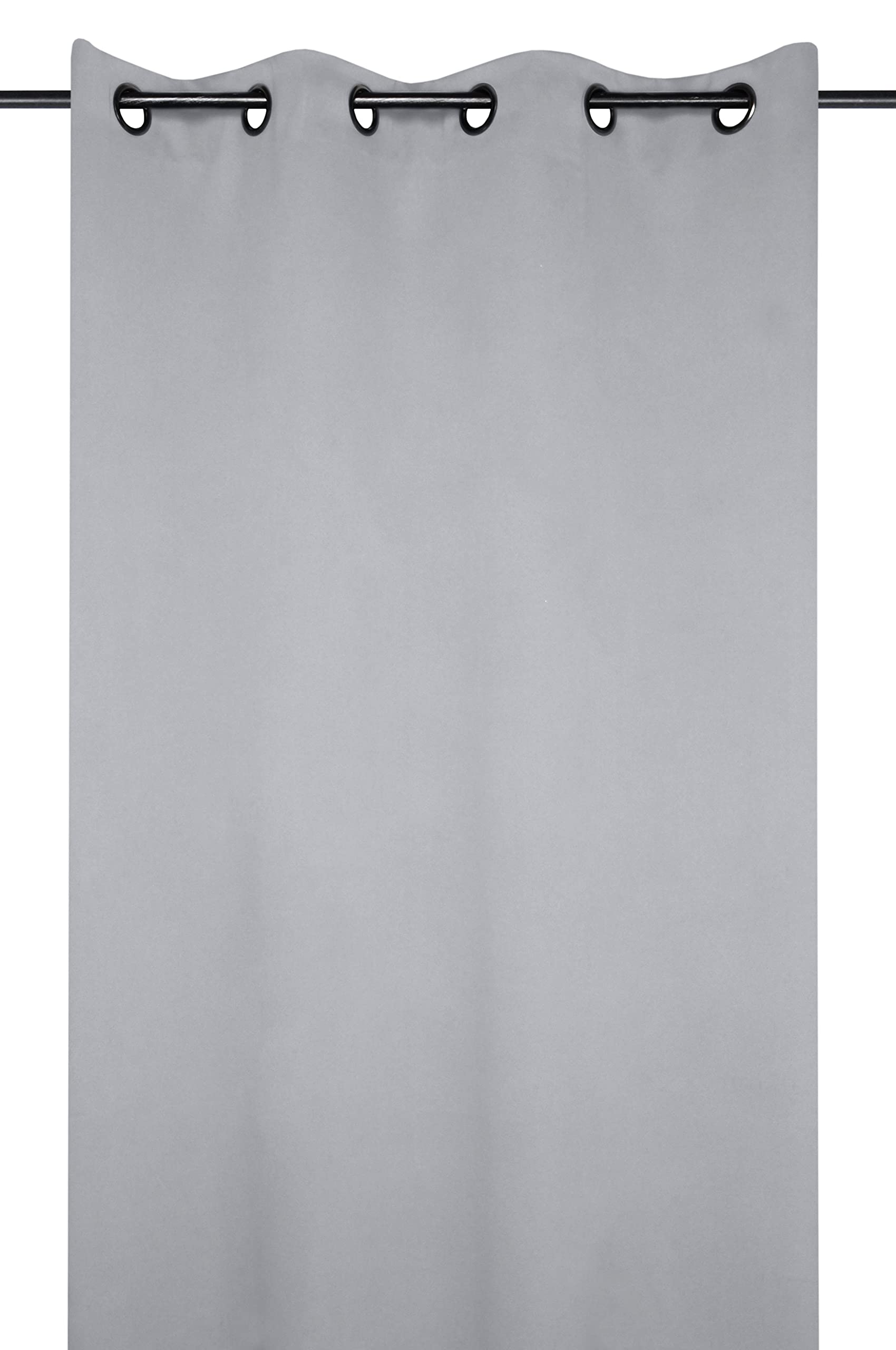 LOVELY CASA Notte Blackout Curtain Polyester, polyester, gray, 250x135 cm