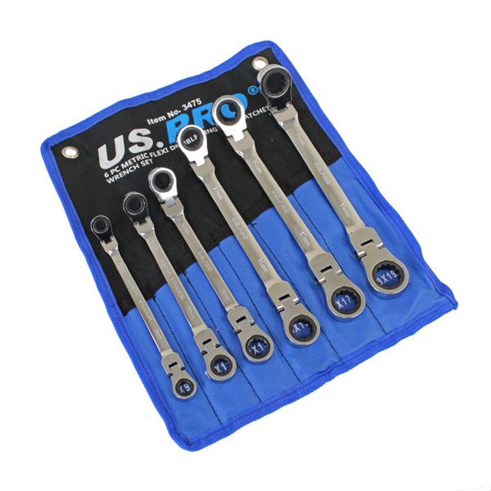 BERGEN 6pc Double Ratchet Flexible Ring Spanner Set 8-19mm Flexi Wrenches B1895
