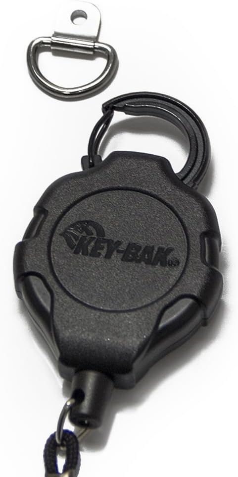 KEY-BAK MIC-BAK CB Radio Retractable Tether, 36" Kevlar Cord, 8" Nylon Attachment Loop, D-Ring Mount Included (0KR3-4A11): Office Products