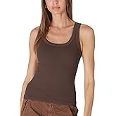 NIKIBIKI Women Seamless Vintage Reversible Ribbed Tank Top, Made in U.S.A, One Size