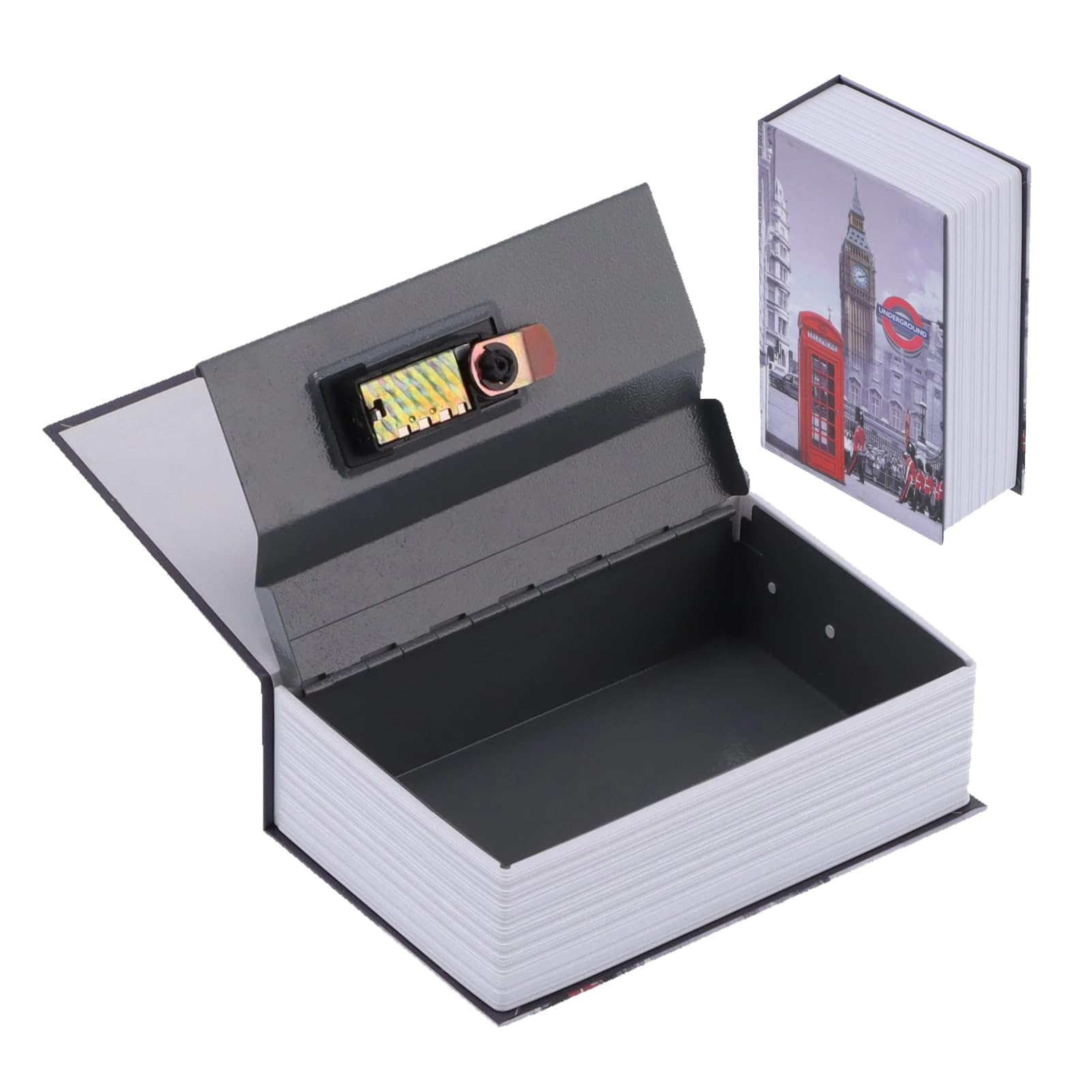 Book Safe Combination Lock,Hidden Safe Lock Box with Code Book Safe with Combination Lock Dictionary Diversion Book Safe Storage Box,Metal Safe Lock Box for Money, Jewelry Document or Valuable