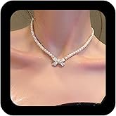 Iaceble Vintage Pearl Bow Necklace Bow Pendant Necklace Pearl Bead Chain Necklace Imitation Pearl Choker Necklace Jewelry for Women